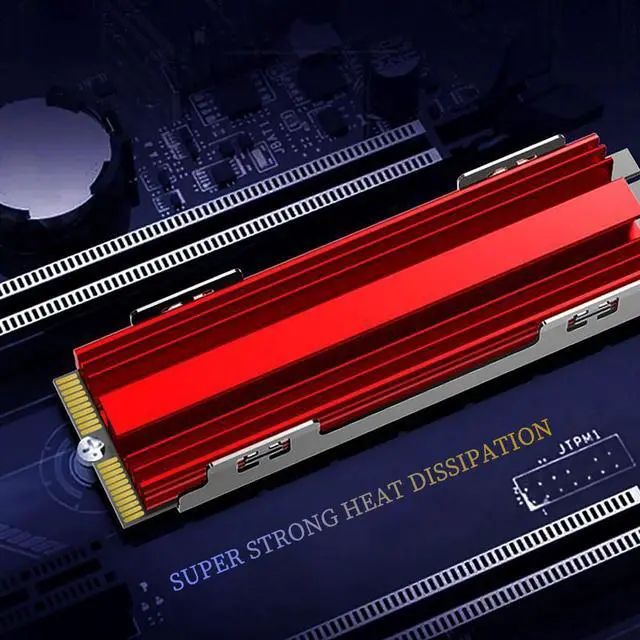Alt view image 2 of 7 - PH_COOLER1 M.2 SSD Heatsink \u2013 NVMe M.2 2280 Solid-State Drive Aluminum Alloy Heat Spreader (Red)