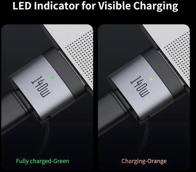 Alt view image 3 of 7 - mcdodo 140W USB-C to Magsafe 3 Adapter with Lanyard, Portable and Lightweight Magsafe to USB C Adapter Fit for MacBook Pro M1 M2 M3 (2021 2023 2024) 14"/16", MacBook Air M2 M3(2022 2023 2024) 13"/15"