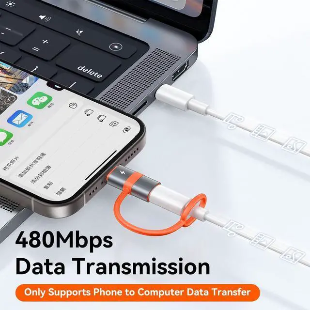 Alt view image 4 of 7 - mcdodo 36W USB C to Ligtning Adapter[2 Pack] Type C to Lightn-ing Adapter USB C Charger Cable Converter PD Fast Charging for Phone 14/13/12/11/XS/XR/SE/AirPods,Fits Original MacBook