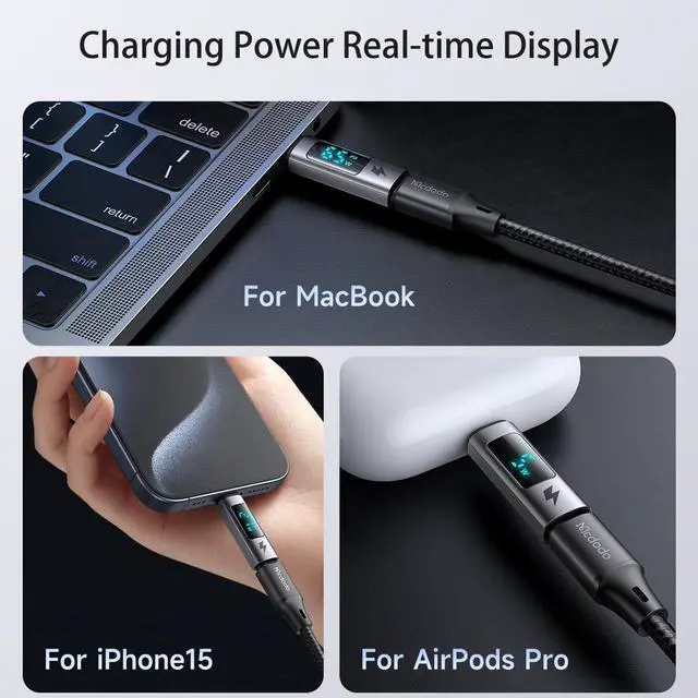 Alt view image 6 of 7 - mcdodo 100W USB-C to USB-C Digital Display Adapter, Charging&Data Transfer Type-C Female to Type-C Male Connector Compatible with MacBook/i-Phone15/i-Pad/Galaxy/Xperia/Pixel/Android