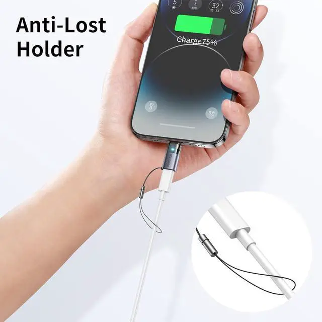 Alt view image 5 of 7 - mcdodo 36W USB-C to Lightning Adapter with Lanyard, Type-C to Lightning Adapter PD Fast Charging for iPhone/AirPods/Original MacBook, Support Charging&Data Transmission