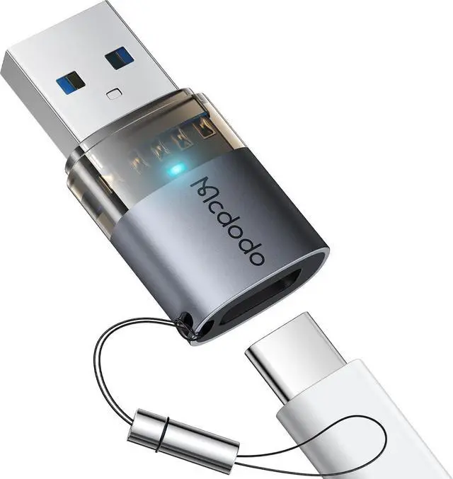 Main image of mcdodo USB-C to USB-A Adapter with Lanyard,USBC Female to USB Male OTG Type-C Charging Cable Converter for iPhone 16 15 14 13 12 Plus,Apple Watch,Airpods,Switch,Galaxy S25