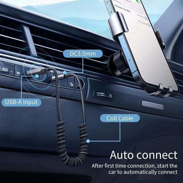 Alt view image 4 of 7 - Mcdodo Aux Bluetooth Adapter 5.3 with Built-in Microphone CD Quality 10M Transmission Bluetooth Receiver USB 2.0 to 3.5mm Wireless Car Kit Auxiliary Incoming Calls Hands-Free Instant Car Start Compati