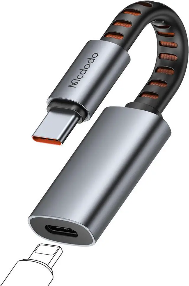 Main image of mcdodo Lightning to USB-C Headphone Audio Adapter, with Charging/Audio/Calls/Data Transfer Funtion Type C Male to Lightning Female Headphone Converter Fit iPhone 16/15 Pro/ProMax/Plus,iPad,MacBook