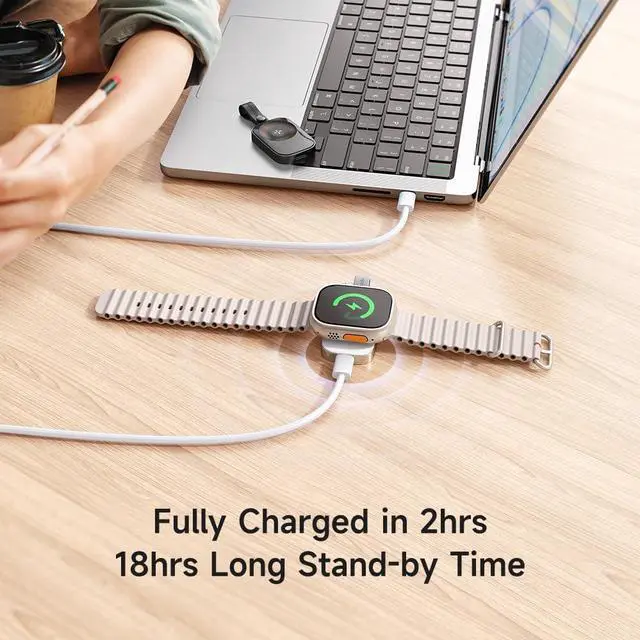 Alt view image 3 of 7 - Mcdodo Portable A-PPLE Watch Magnetic Charger with Lanyard, iwatch Portable Wireless Charger for A-PPLE Watch Series10/9/8/7/6/5/4/3/2/SE/UItra 2/Ultra, Mini&Lightweight(White)