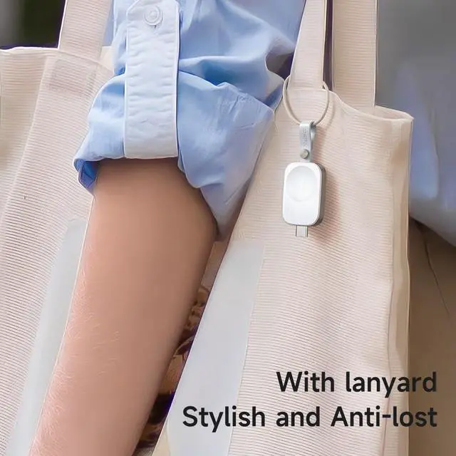 Alt view image 6 of 7 - Mcdodo Portable A-PPLE Watch Magnetic Charger with Lanyard, iwatch Portable Wireless Charger for A-PPLE Watch Series10/9/8/7/6/5/4/3/2/SE/UItra 2/Ultra, Mini&Lightweight(White)