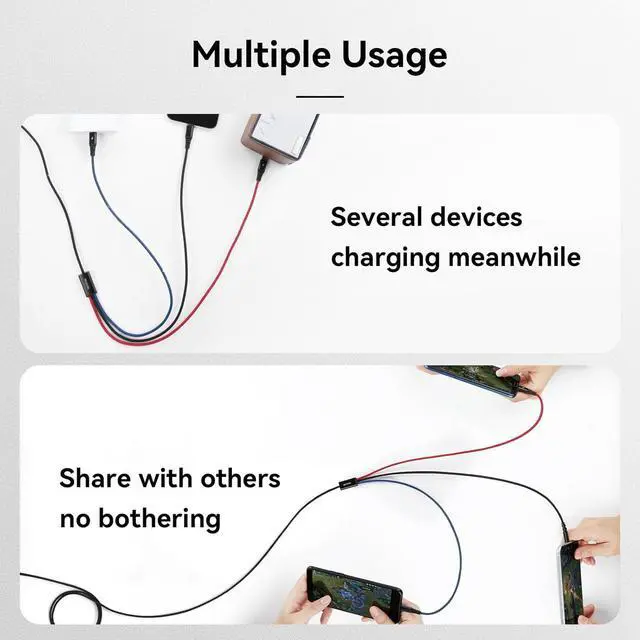 Alt view image 4 of 7 - mcdodo 3 in 1 Multi Charging Cable 4FT, All in One Multiple Charger Cord with USB-A to Type-C/Lightning/Micro USB Port iPhone 16 15 14 13 iPad Galaxy MacBook and More