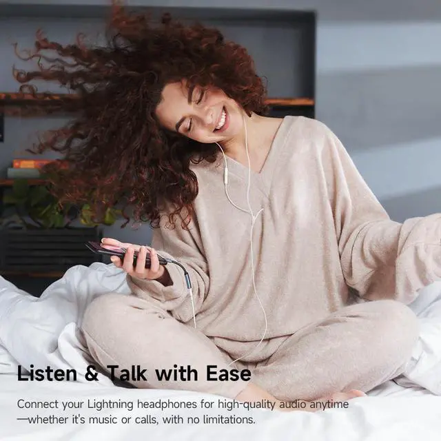 Alt view image 5 of 7 - mcdodo Lightning to USB-C Headphone Audio Adapter, with Charging/Audio/Calls/Data Transfer Funtion Type C Male to Lightning Female Headphone Converter Fit iPhone 16/15 Pro/ProMax/Plus,iPad,MacBook