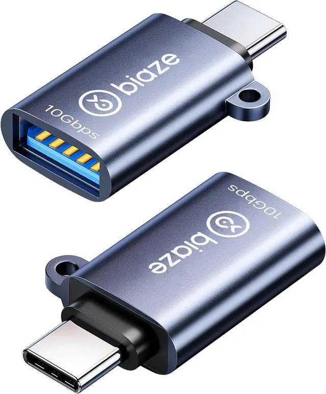 Main image of USB C to USB Adapter 2 Pack, USB-C OTG Connector 10Gbps, Type-C Male to USB 3.2 Female Converter for Flash Drive, Keyboard, Mouse, Smartphone, Tablet, Car Charger