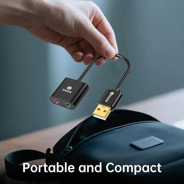 Alt view image 6 of 7 - USB to 3.5mm Jack Audio Adapter External Sound Card with 3.5mm Headphone and Microphone TRS Jack to USB Compatible with Windows, Laptops, Desktops Windows, MAC, Linux, PC, PS5, PS4