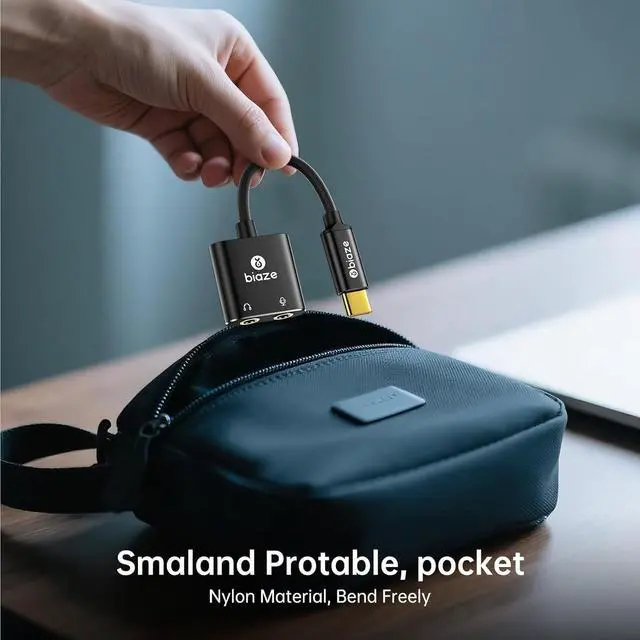 Alt view image 7 of 7 - USB C to 3.5mm Jack Audio Adapter External Sound Card with 3.5mm Headphone and Microphone TRS Jack to USB C Compatible with Windows, Laptops, Desktops Windows, MAC, Linux, PC, PS5, PS4