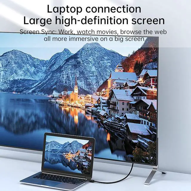 Alt view image 5 of 6 - Mini DP to HDMI Cable 6Ft, 4K@60Hz, Compatible with MacBook Pro/Air, Surface, PC, TV, Projector, Plug and Play, Supports Windows/macOS/Linux