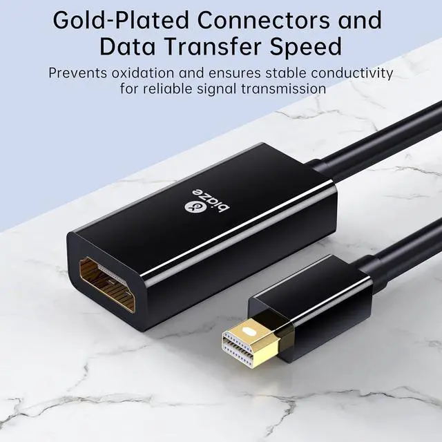 Alt view image 3 of 6 - Mini DisplayPort to HDMI Converter for MacBook Pro/Air/Microsoft Surface Pro/D-ell/H-P Thunderbolt to HDMI Adapter 4K@60Hz, Projector Display Adapter, (Mini DisplayPort to HDMI Converter)