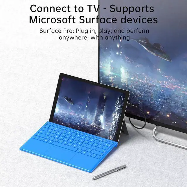 Alt view image 5 of 6 - Mini DisplayPort to HDMI Converter for MacBook Pro/Air/Microsoft Surface Pro/D-ell/H-P Thunderbolt to HDMI Adapter 4K@60Hz, Projector Display Adapter, (Mini DisplayPort to HDMI Converter)