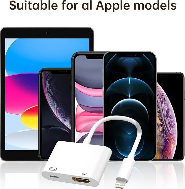 Alt view image 3 of 4 - Lightning to HDMI Adapter 1080P 60Hz with Power Delivery - HD Video Converter for iPhone 14/13/12/11 Pro Max/X/8/7, iPad Pro/Air/Mini(Lightning to HDMI Adapter)