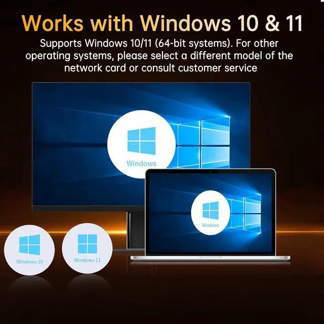 Alt view image 6 of 6 - WiFi 7 Wireless Network Card, Plug and Play Without Removing Host, USB 3.0, Total Speed 6500Mbps, Tri-Band Wireless, Driver Included, Windows 10/11 Compatible.