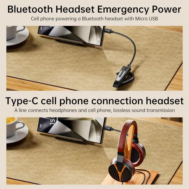 Alt view image 4 of 7 - USB-C to Micro USB Cable, 5FT/1.5M OTG Data Transfer and Fast Charging Cord, Type-C Male to Micro USB Male for Android Phones, Bluetooth Headphones, Game Controllers, Power Banks