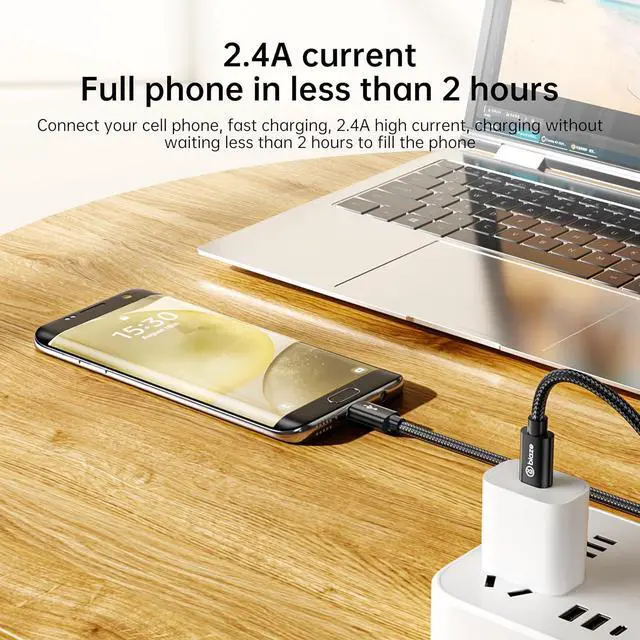 Alt view image 3 of 7 - USB-C to Micro USB Cable, 5FT/1.5M OTG Data Transfer and Fast Charging Cord, Type-C Male to Micro USB Male for Android Phones, Bluetooth Headphones, Game Controllers, Power Banks