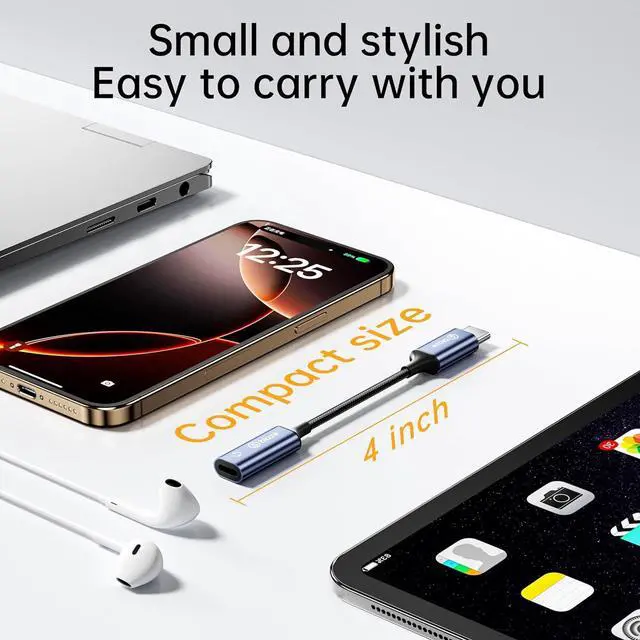 Alt view image 5 of 6 - USB C to Lightning Audio Adapter, USB Type C Male to Lightning Female Headphone Converter, Compatible with iPhone 16/15 Full Series, iPad Pro, iPad Air 6/5/4, MacBook