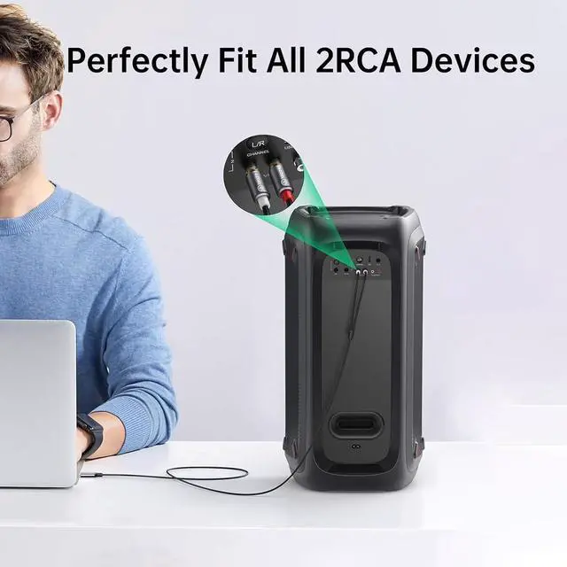 Alt view image 2 of 7 - USB C to RCA Audio Cable 4.9FT, USB C to 2 Male Y RCA Audio Splitter Cord Adapter for iPhone 16 15 Series, SAM-SUNG Galaxy S24/23, Home Theater, DVD, Amplifier, Speaker, Car Stereo