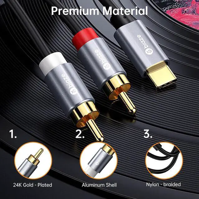 Alt view image 6 of 7 - USB C to RCA Audio Cable 4.9FT, USB C to 2 Male Y RCA Audio Splitter Cord Adapter for iPhone 16 15 Series, SAM-SUNG Galaxy S24/23, Home Theater, DVD, Amplifier, Speaker, Car Stereo