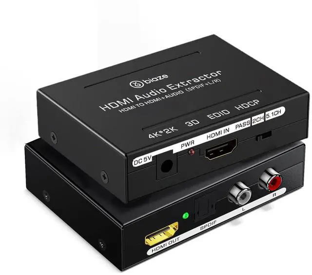 Main image of 4K HDMI Audio Extractor Converter, HDMI Audio Video Splitter Adapter + Optical Toslink SPDIF Digital Audio + L/R Stereo Analog Audio Compatible with Fire Stick Blu-Ray Player TV Box