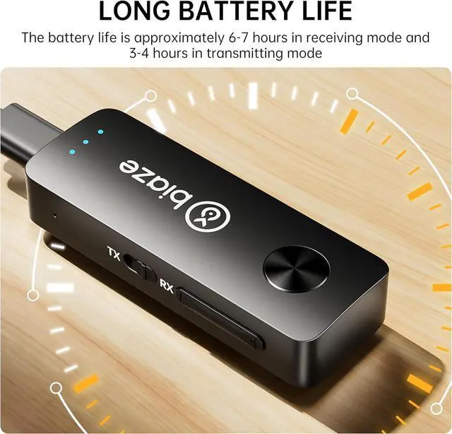 Alt view image 5 of 6 - Bluetooth 5.3 Transmitter and Receiver, Plug and Play 3.5mm Audio Adapter, Wireless Car Aux & Headphone Adapter for Phone, Switch, TV, PC