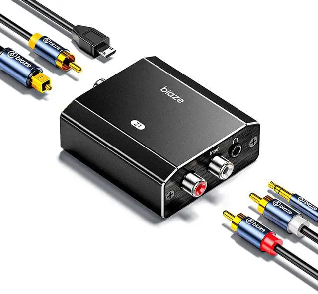 Main image of Analog to Digital Audio Converter, RCA to Optical Converter RCA/3.5mm to Toslink and Coaxial Adapter for PS5 PS4 HDTV DVD Soundbar