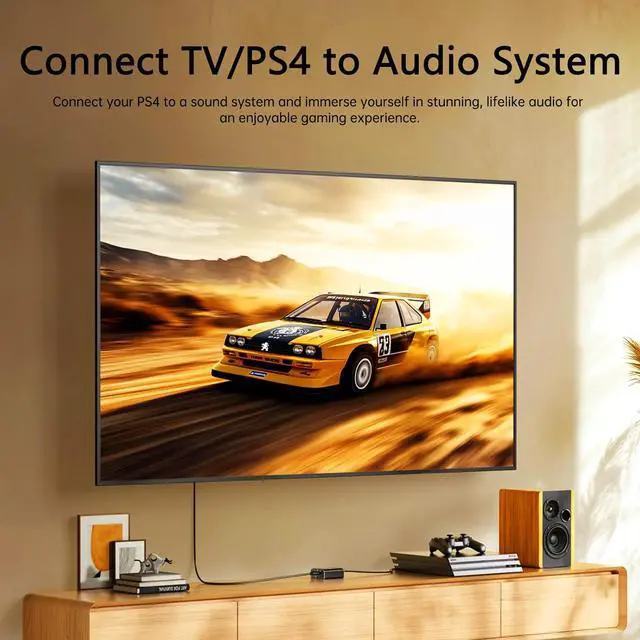 Alt view image 2 of 6 - Analog to Digital Audio Converter, RCA to Optical Converter RCA/3.5mm to Toslink and Coaxial Adapter for PS5 PS4 HDTV DVD Soundbar