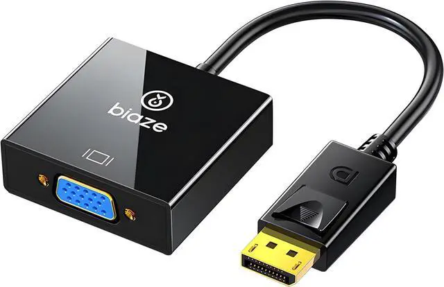 Main image of DisplayPort to VGA Adapter \u2013 HD Video Converter (DP Male to VGA Female), 1080P 60Hz, Plug & Play for Laptop or Desktop to Monitor/Projector