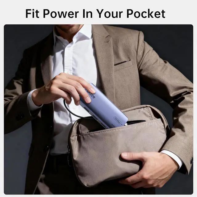 Alt view image 6 of 6 - 8-in-1 USB C Hub Adapter for MacBook, 4K60Hz HDMI, 100W PD Charging, USB 3.0, USB 2.0 * 2, SD/TF Card Reader, 100M Ethernet, 7 Ports Dongle for MacBook Pro/Air, iPad Pro, iPhone