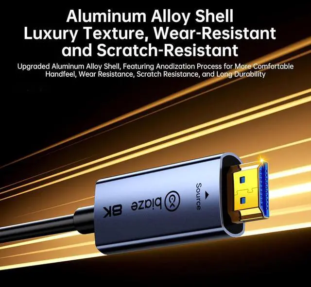 Alt view image 3 of 6 - 8K HDMI Fiber Optic Cable 170ft, HDMI 2.1 48Gbps, Supports 8K@60Hz 4K@120Hz, eARC HDR10 Dolby Vision, for Home Theater, Gaming PS5/Xbox, Projector, in-Wall Installation, Ultra HD Video