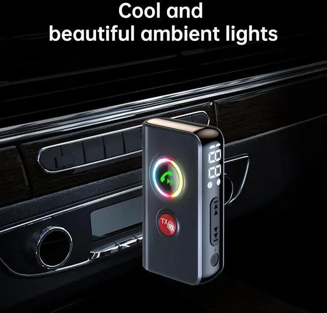 Alt view image 4 of 5 - Bluetooth 5.4 Transmitter and Receiver 2 in 1 - Wireless Audio Adapter with 3.5 mm AUX Connector for in-car use - Low-Latency Dual-Mode, hi-fi Stereo, Plug and Play