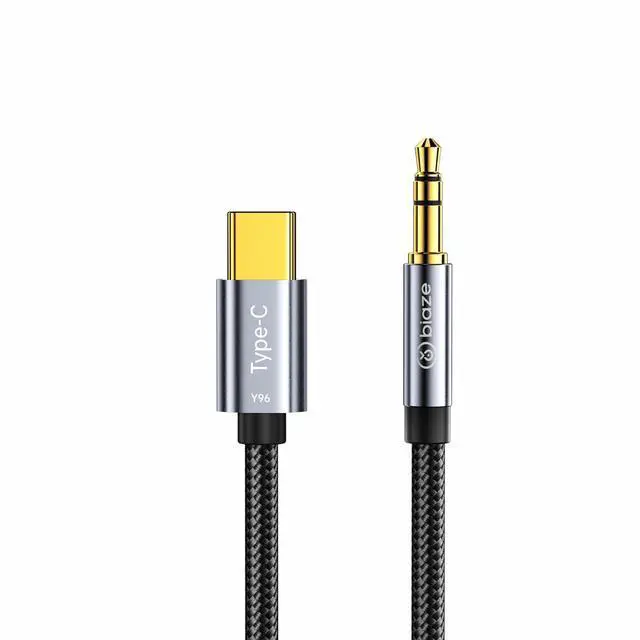 Main image of USB C to 3.5mm Audio Aux Jack Cable  USBC to Aux Adapter with Builtin DAC, 48kHz/16Bit HighRes Sound  Plug & Play for Headphones, Speakers, Car Audio, 1m