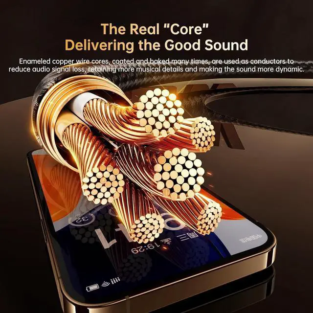 Alt view image 4 of 7 - USB C to 3.5mm Audio Aux Jack Cable \u2013 USB\u2011C to Aux Adapter with Built\u2011in DAC, 48 kHz/16\u2011Bit High\u2011Res Sound \u2013 Plug & Play for Headphones, Speakers, Car Audio, 0.5 m