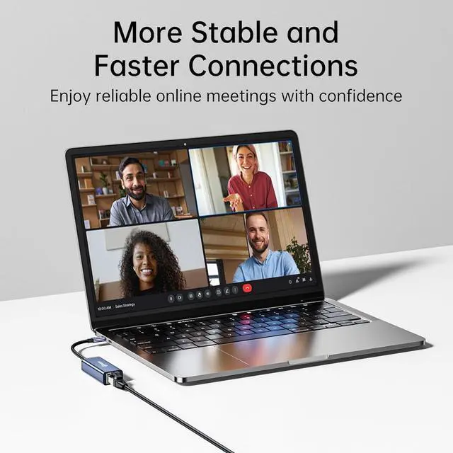 Alt view image 6 of 6 - USB-C to Ethernet Adapter Gigabit RJ45, 1000Mbps USB C Network Converter for Nintendo Switch/Laptop/MacBook/Steam Deck/Tablet/Mobile, Plug and Play Wired Network Adapter