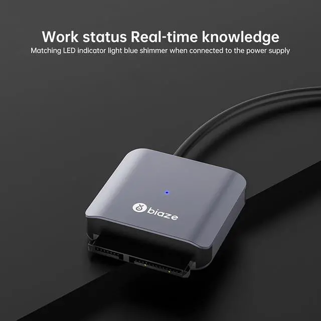 Alt view image 7 of 7 - SATA to USB 3.0 Adapter Cable  5Gbps UASP Data Cable + 12V/2A Power Adapter Kit Works with 2.5 SSD, 3.5 HDD, DVD/CD Drives  Plug & Play, No Driver