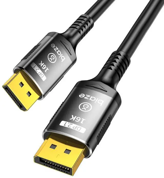 Main image of DisplayPort 2.1 Cable 16K Ultra HD 80Gbps 240Hz, 8K@60Hz 4K@240Hz, HDR Support, Gold-Plated Connector, Nylon Braided - 10ft/3M for Gaming PC/Monitor/PS5/Projector