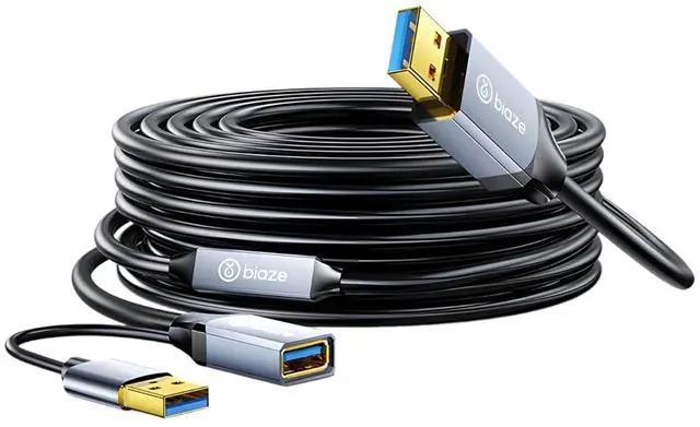 Main image of USB Extension Cable USB 3.0 Extension Cord Type A Male to Female Cord Nylon Braided High Data Transfer Compatible with USB Keyboard, Mouse, Flash Drive(30ft)