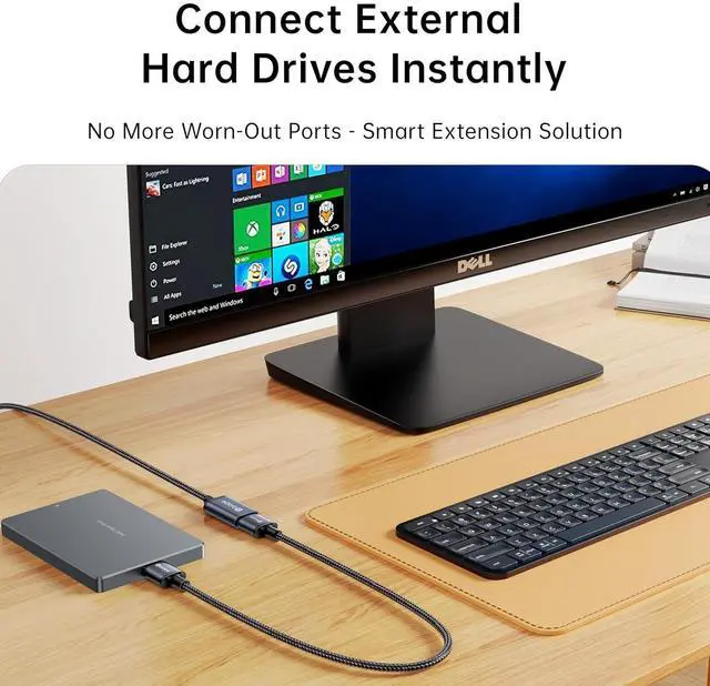 Alt view image 5 of 7 - USB Extension Cable USB 3.0 Extension Cord Type A Male to Female Cord Nylon Braided High Data Transfer Compatible with USB Keyboard, Mouse, Flash Drive(3ft)