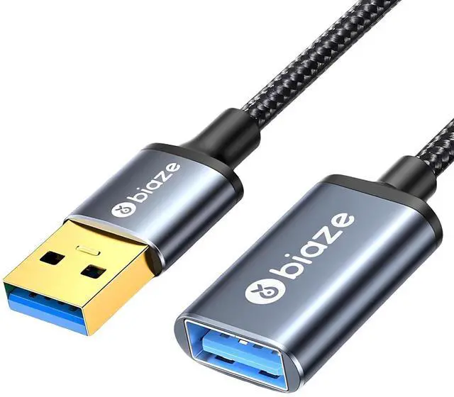 Main image of USB Extension Cable USB 3.0 Extension Cord Type A Male to Female Cord Nylon Braided High Data Transfer Compatible with USB Keyboard, Mouse, Flash Drive(3ft)