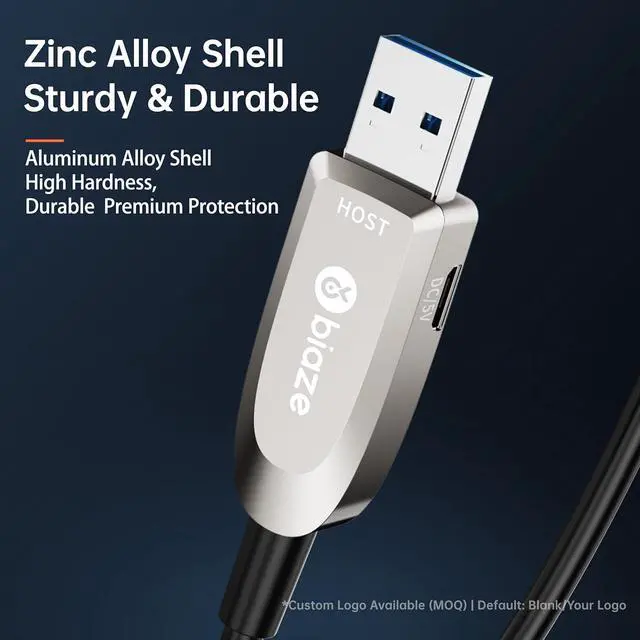 Alt view image 6 of 7 - Active Optical USB 3.0 Extension Cable Fiber Optic Type A Male to Female USB Extension Cord USB Extender 5Gbps Data Transfer for Webcam, Gamera, USB Hub, Keyboard, Hard Drive, Printer(65ft)