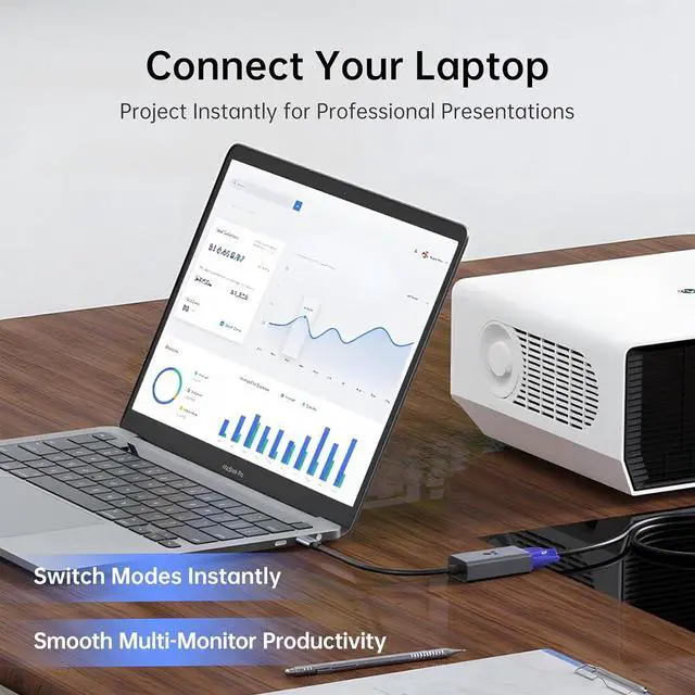 Alt view image 4 of 7 - USB C to VGA Adapter, High\u2011Definition Type C to VGA Converter \u2013 Compatible with MacBook, iPad Pro/Air, D-ell XPS, Surface, Chromebook & More