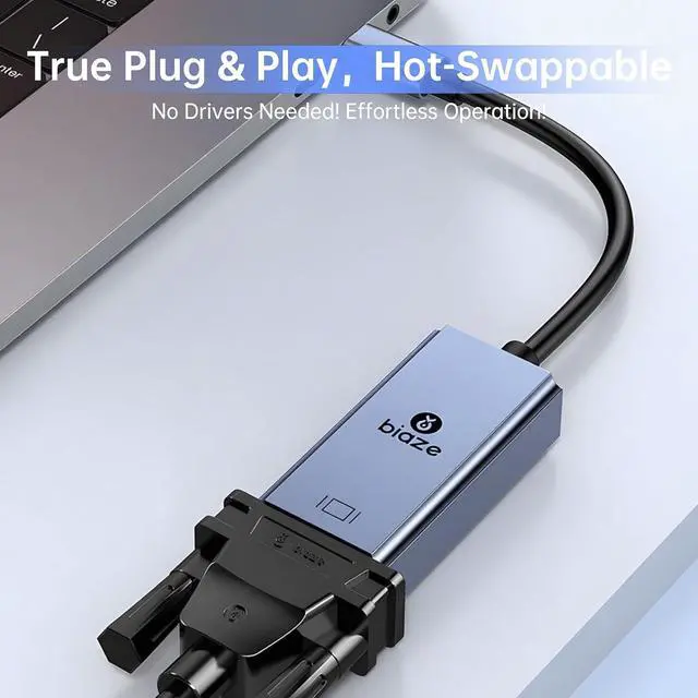 Alt view image 5 of 7 - USB C to VGA Adapter, High\u2011Definition Type C to VGA Converter \u2013 Compatible with MacBook, iPad Pro/Air, D-ell XPS, Surface, Chromebook & More