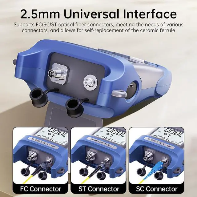 Alt view image 3 of 6 - 10mW Fiber Optical Power Meter & Visual Fault Locator Combo, 10km Red Light Source with FC/SC/ST Adapters for Fiber Optic Cable Loss Testing