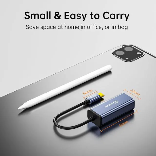 Alt view image 5 of 6 - USB-C to Ethernet Adapter Gigabit RJ45, 1000Mbps USB C Network Converter for Nintendo Switch/Laptop/MacBook/Steam Deck/Tablet/Mobile, Plug and Play Wired Network Adapter