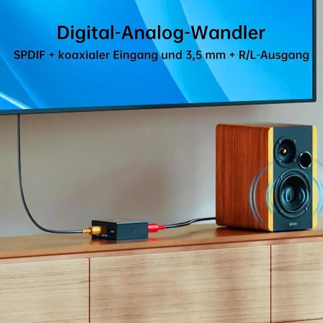 Alt view image 3 of 7 - 192kHz DAC Digital to Analog Audio Converter, Digital Audio SPDIF Optical Toslink Coaxial to Analog L/R & 3.5mm Jack Converters Optical to RCA Adapter for HDTV, DVD, Blu-Ray Players and PS3/4