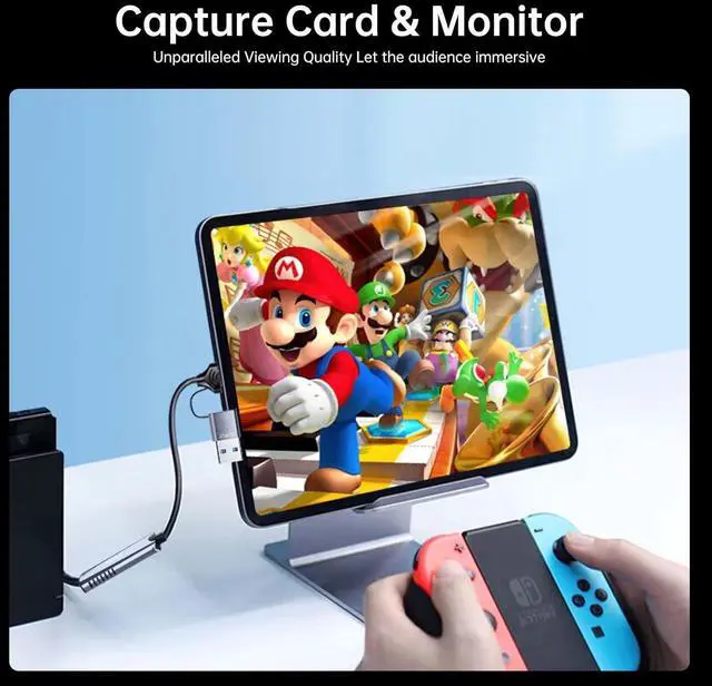 Alt view image 2 of 7 - Video Capture Card, 4K HDMI to USB/USB C Capture Card 1080P 30FPS Video Capture Device for Streaming Game Recording Compatible with PS5, Switch, Laptop, Camera, OBS