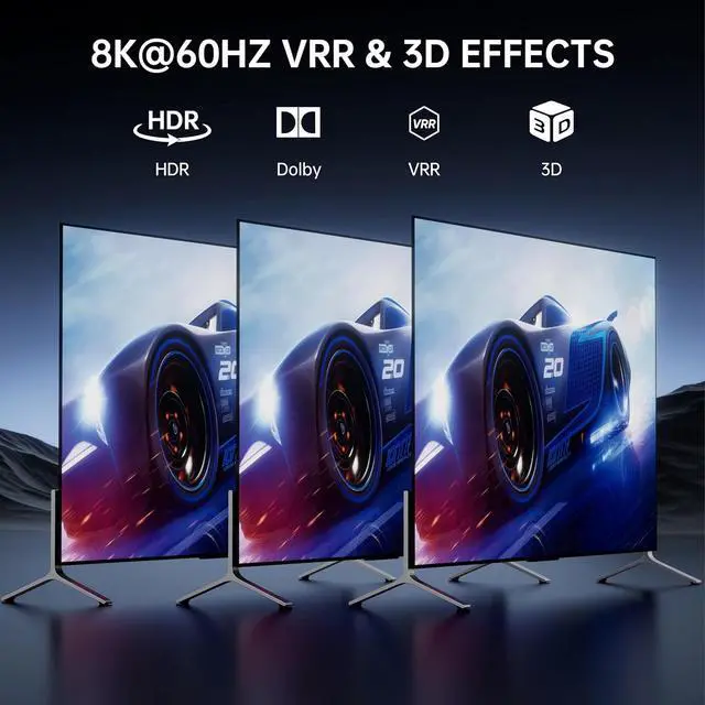 Alt view image 3 of 7 - HDMI 2.1 Bi-Directional Switch/Splitter  8K@60Hz, 4K@120Hz, 48Gbps, 2-in-1 (2x1 or 1x2 Mode), USB-Powered, Ultra HD for Gaming & Home Theater