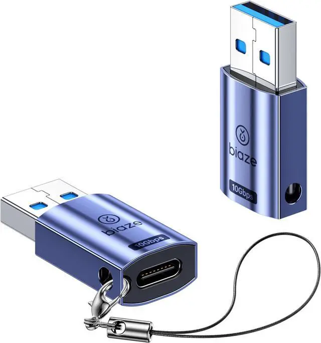 Main image of USB to USB C Adapter 10Gbps, USB 3.2 OTG Converter with Dual-Sided Plug, Fast Charging Type-C Connector for Smartphones, Laptops, Tablets, Headphones, and USB C Cables